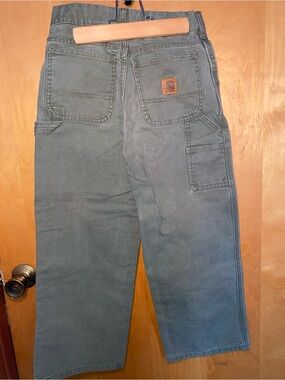 Carhartt Olive Green Utility Work Pants with Logo Patch